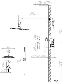 Душевая система Gid Edessa  L070BMVD2 черная матовая
